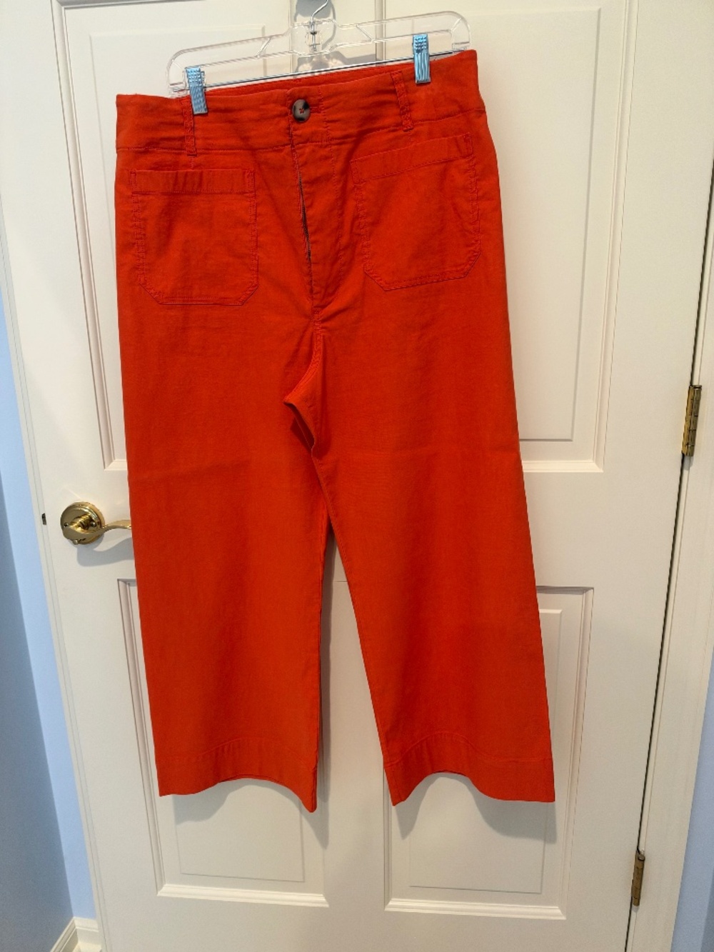 Anthropologie Maeve Colette Wide-Leg Pants | Size 32 | Coral/Orange